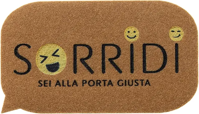 Zerbino Comix 40x70 cm con Frasi Simpatiche - Antiscivolo per Interno ed Esterno