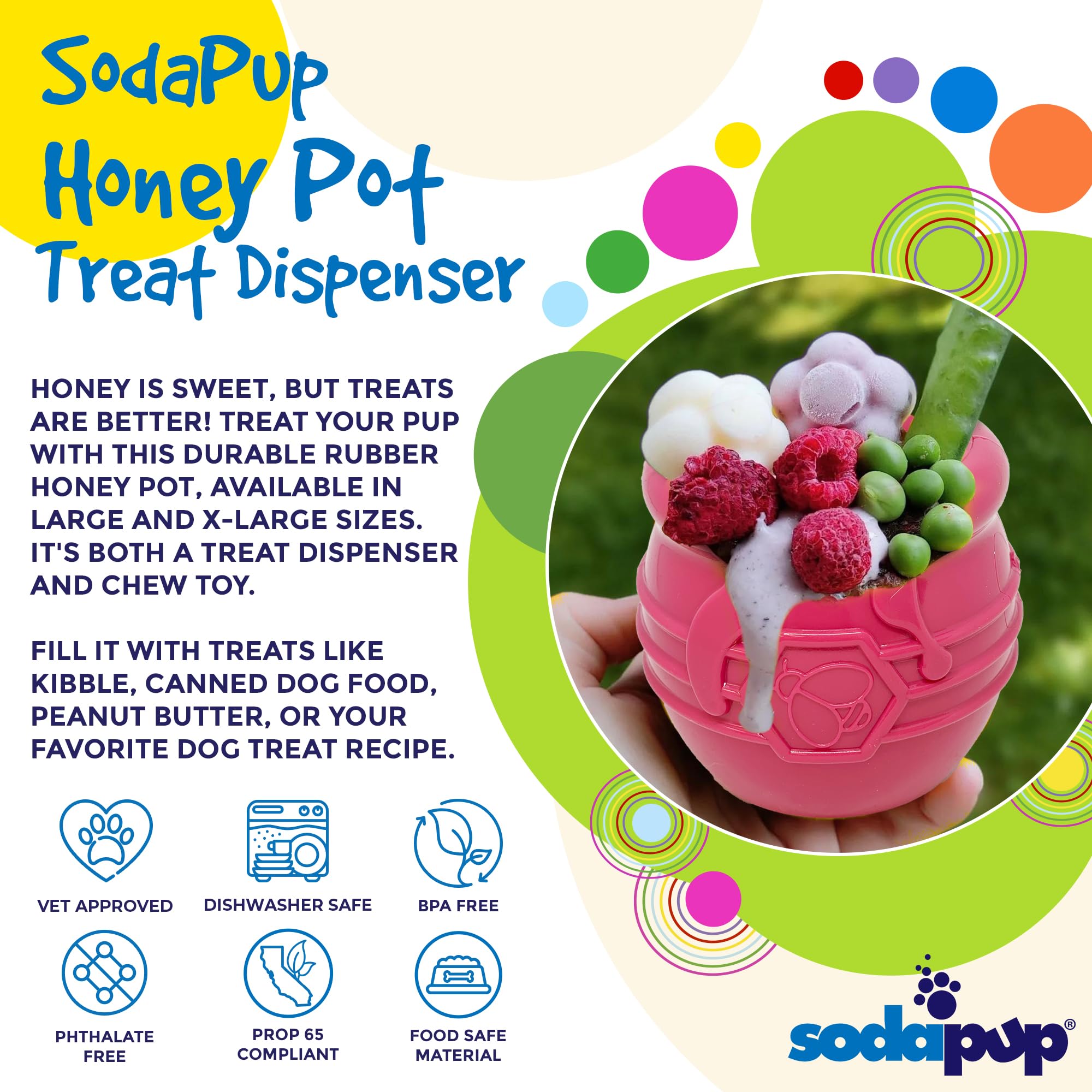 Amazon.com: SodaPup Honey Pot – Durable Dog Treat Dispenser