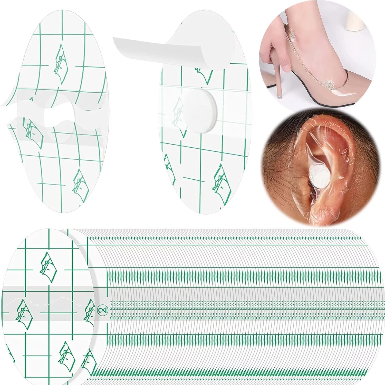 runrayay 120Pcs Baby Waterproof Ear Stickers, Blister Bandages, Newborn