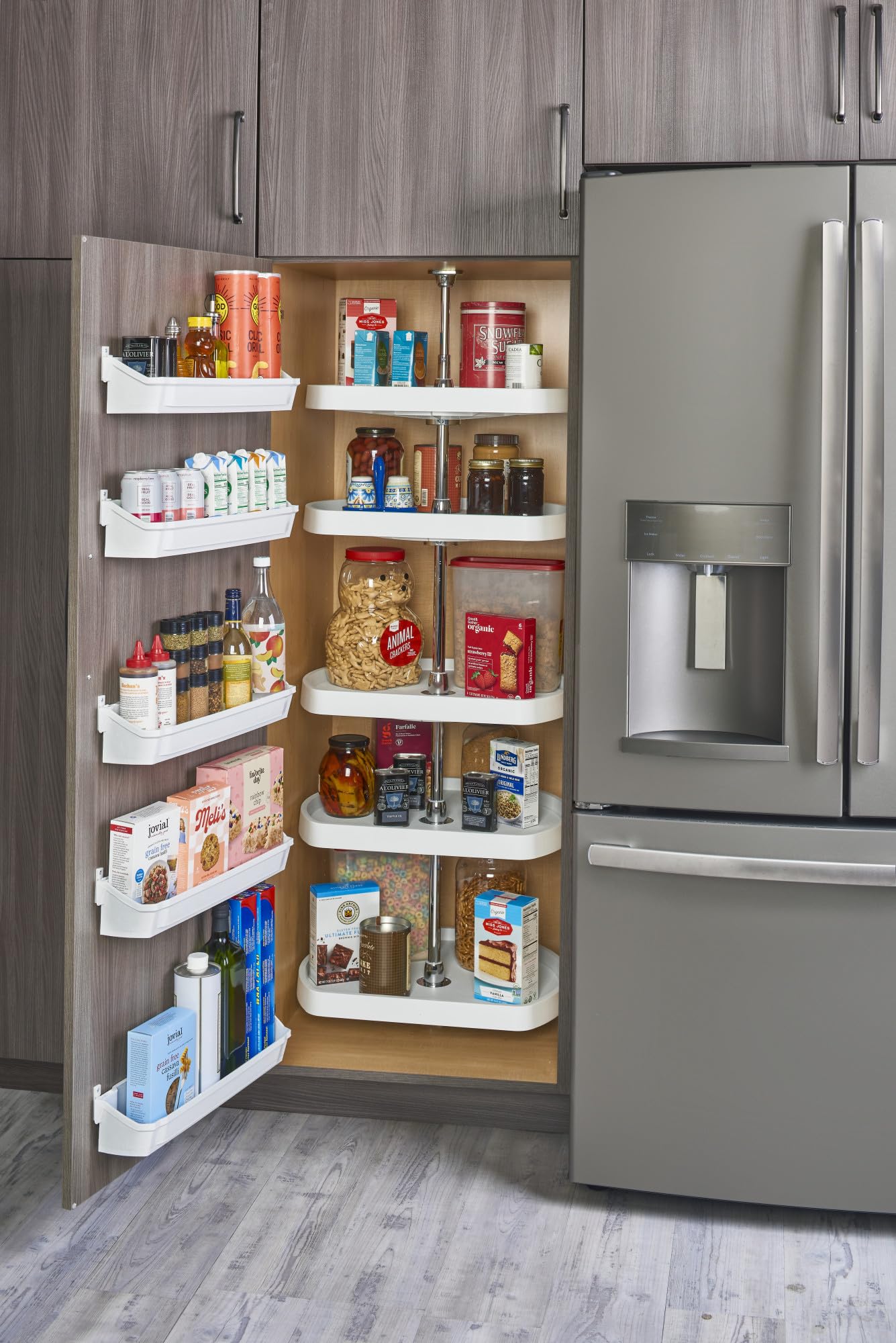 REV-A-SHELF Polymer D-Shaped 5-Shelf Lazy Susans w/Post Hardware