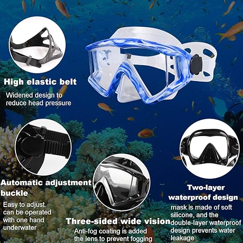 Miniatura 3 de Máscara de buceo Anti-niebla Natación Snorkel máscara adecuada para adultos Buceo Natación Snorkel Gafas Máscaras