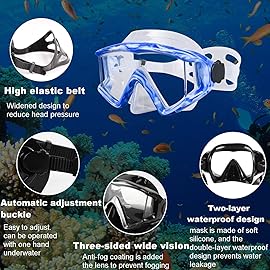 Diving mask Anti-Fog Swimming Snorkel mask Suitable for Adults Scuba Dive Swim Snorkeling Goggles Masks