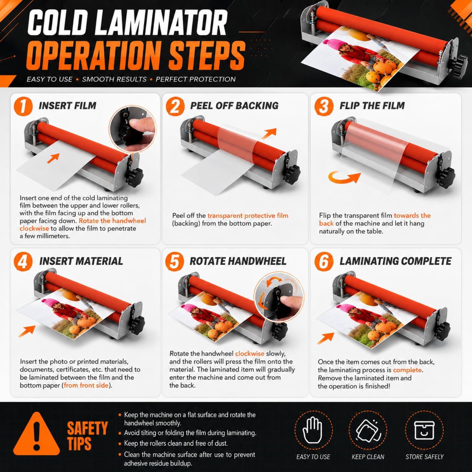 12 Zoll Manueller Kaltlaminator A4 Handkurbel Pressmaschine mit Einstellbarer Walze für Poster, Bilder und Hochzeitsfotografie