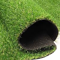 Heyroll 7x15 ft Artificial Turf Grass 0.8 Inch Realistic Fake Grass for Dogs, Patio, Backyard - UV Resistant Synthetic Lawn Rug Custom Size
