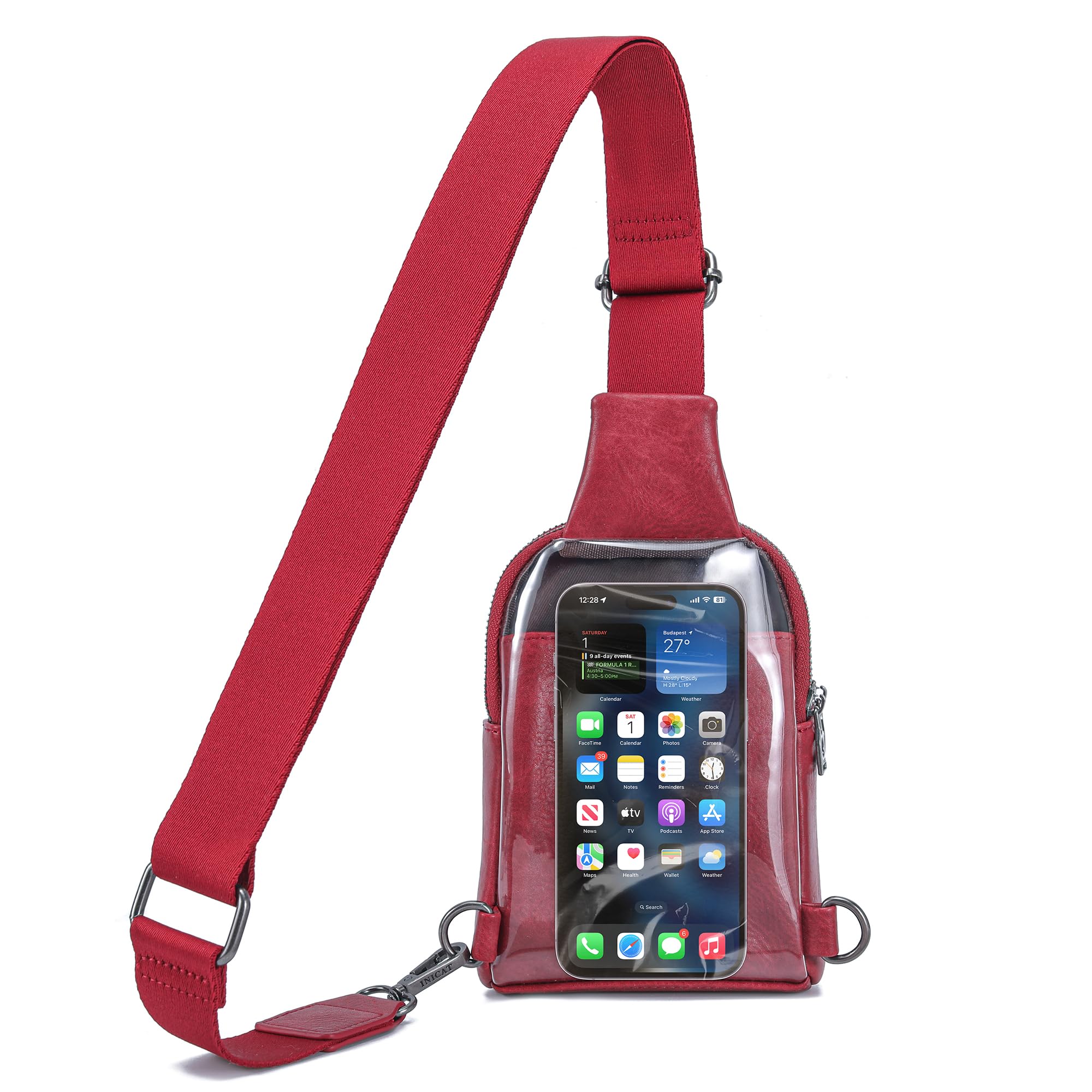 INICAT Sling Bag for Women Touchscreen Small Crossbody Cell Phone Purse Fanny Pack