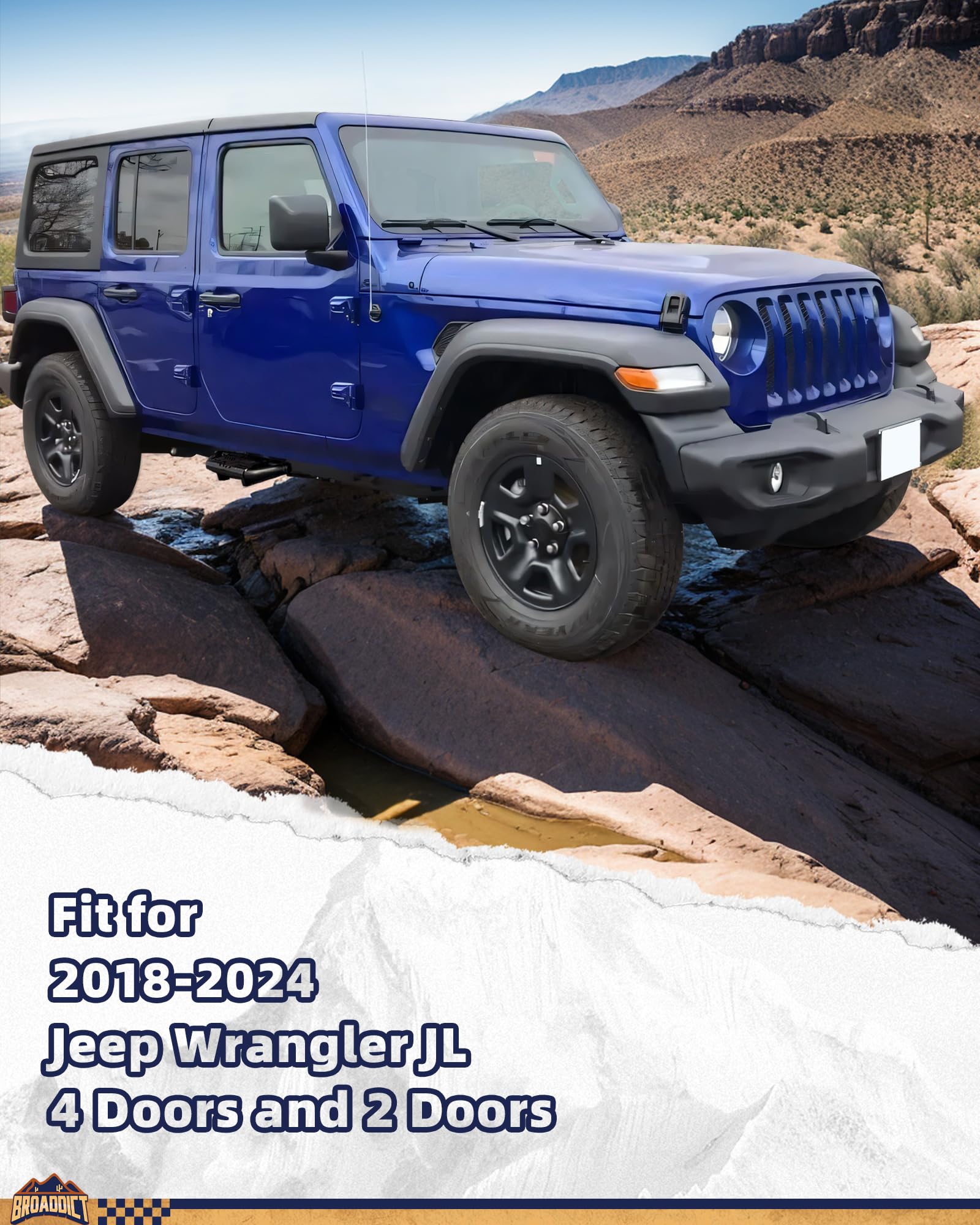 Amazon | BroaddictEZ サイドステップ 2018-2025 Jeep Wrangler JL 4