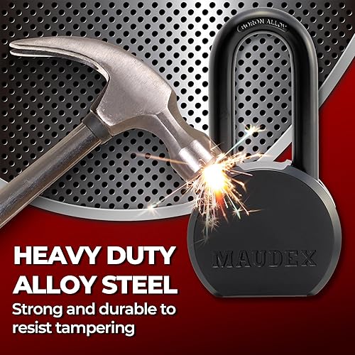 Miniatura 5 de PME65 - Candado de grado profesional, alta seguridad con grillete de aleación de boro, protección para todo tipo de clima, 5 llaves de latón. para