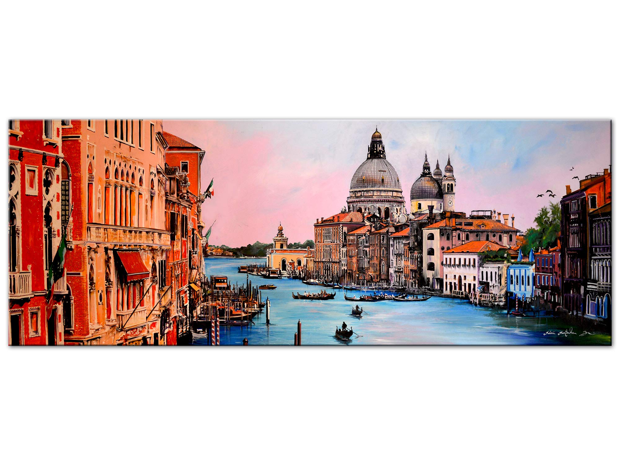 DECLINA, Quadro Decorativo da Parete per Soggiorno Moderno, Quadro Decorativo da Parete, Riproduzione Pittura su Tela Remi Bertoche Venezia, 80 x 30 cm