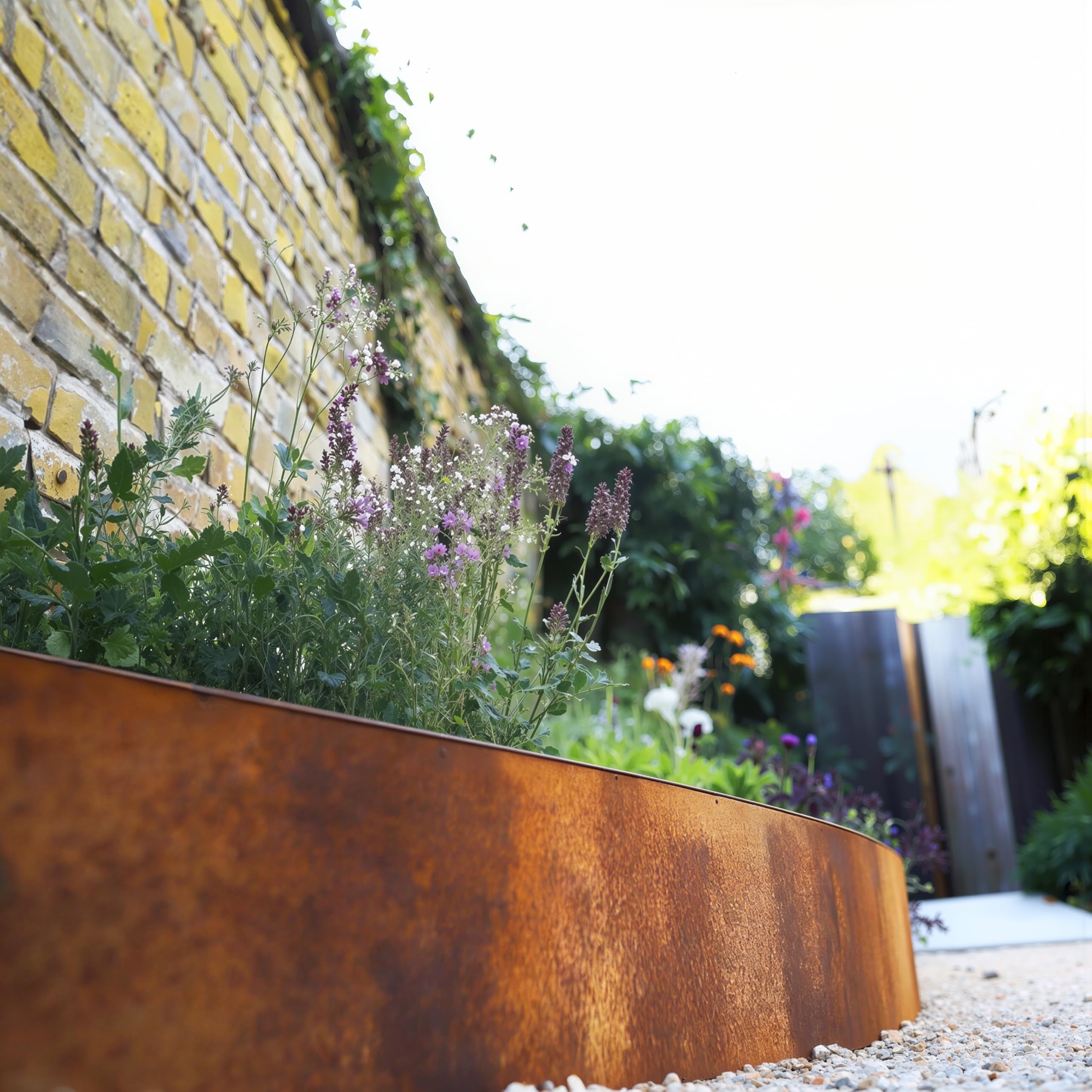 Sillar Bordura per Aiuola in Acciaio Corten 10 m – Bordatura per Giardino 140 mm – Bordo per Aiuole Flessibile in Metallo Patinato