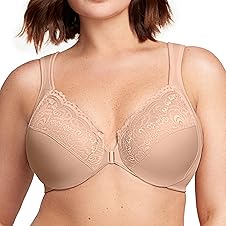 [61% off] Glamorise Full Figure Plus Size Wonderwire Front-Closure Bra Underwire #1245