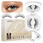 LASHVIEW Upgrade Soft Magnetic Eyelashes Natural Look, Reusable Magnetic Eyelashes with Applicator, No Glue Needed Lashes Kit, Easy to Wear and Remove CT01