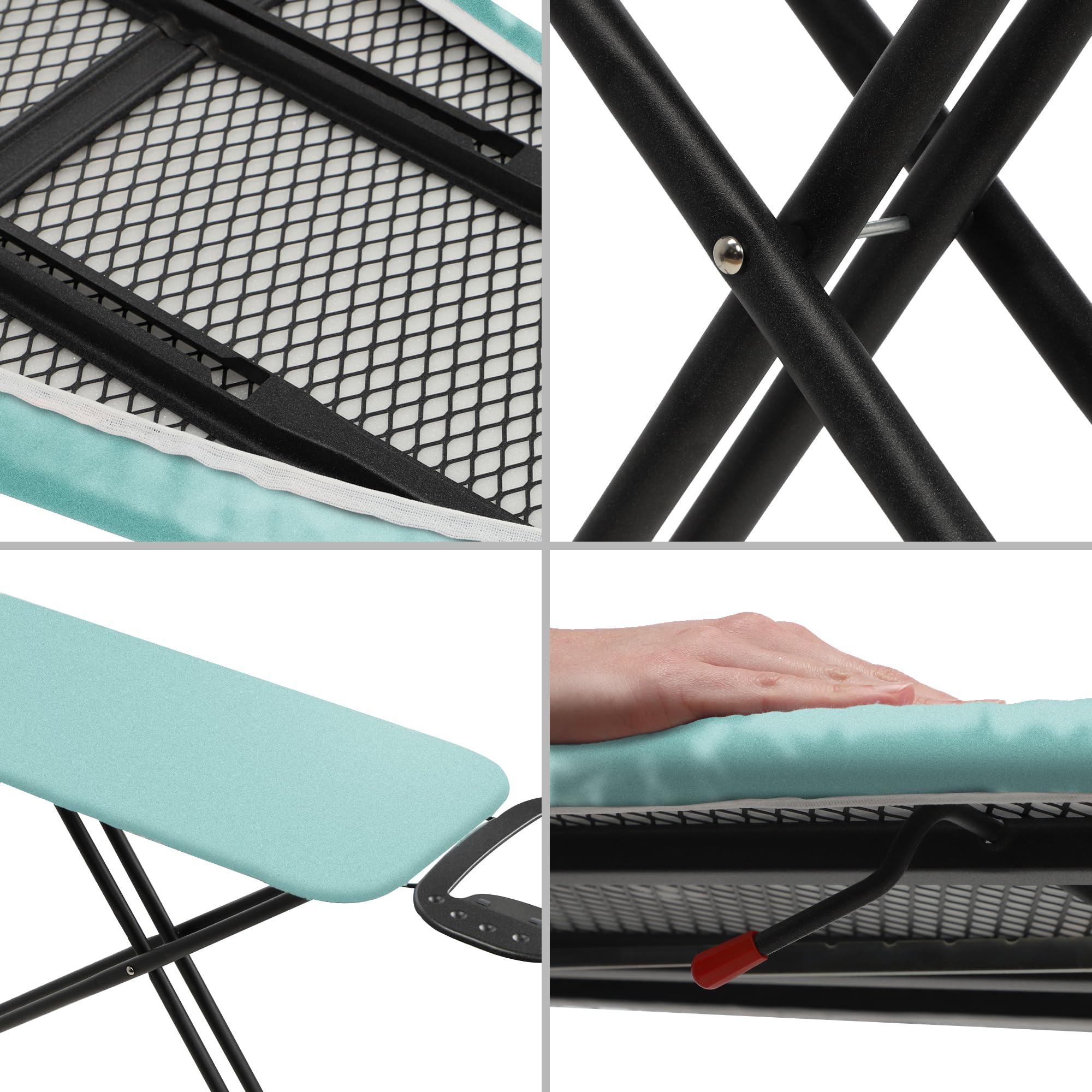 KADAX Tabla de Planchar, 120 x 38 cm, Plegable, Regulable en Altura, Con Base de Espuma de 8 mm y Pies Antideslizantes, Para Planchado Al Vapor