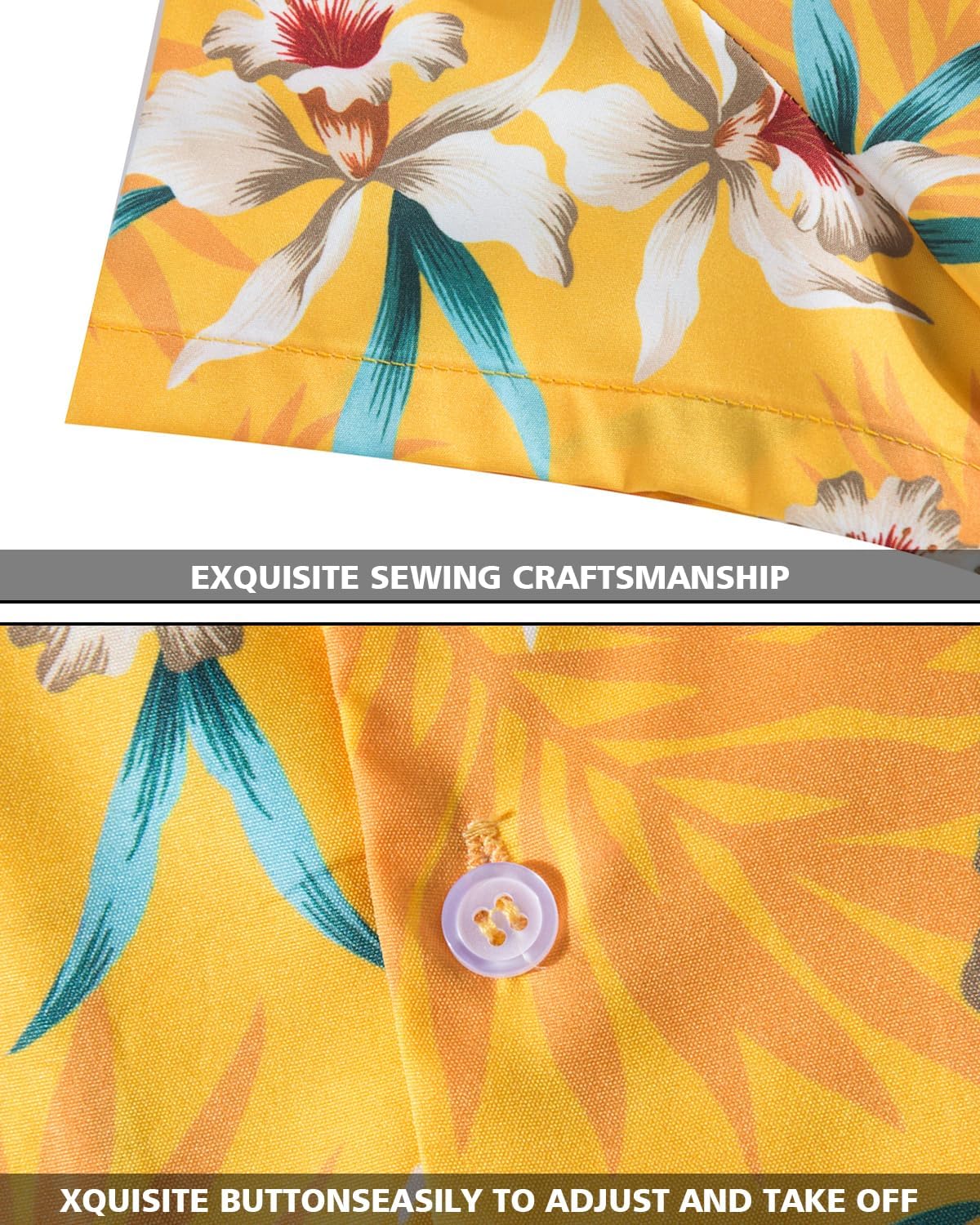 Little & Big Boys Hawaiian Shirts Short Sleeve Summer Beach Tropical Casual Aloha Luau Shirts Top for Kids - Image 4