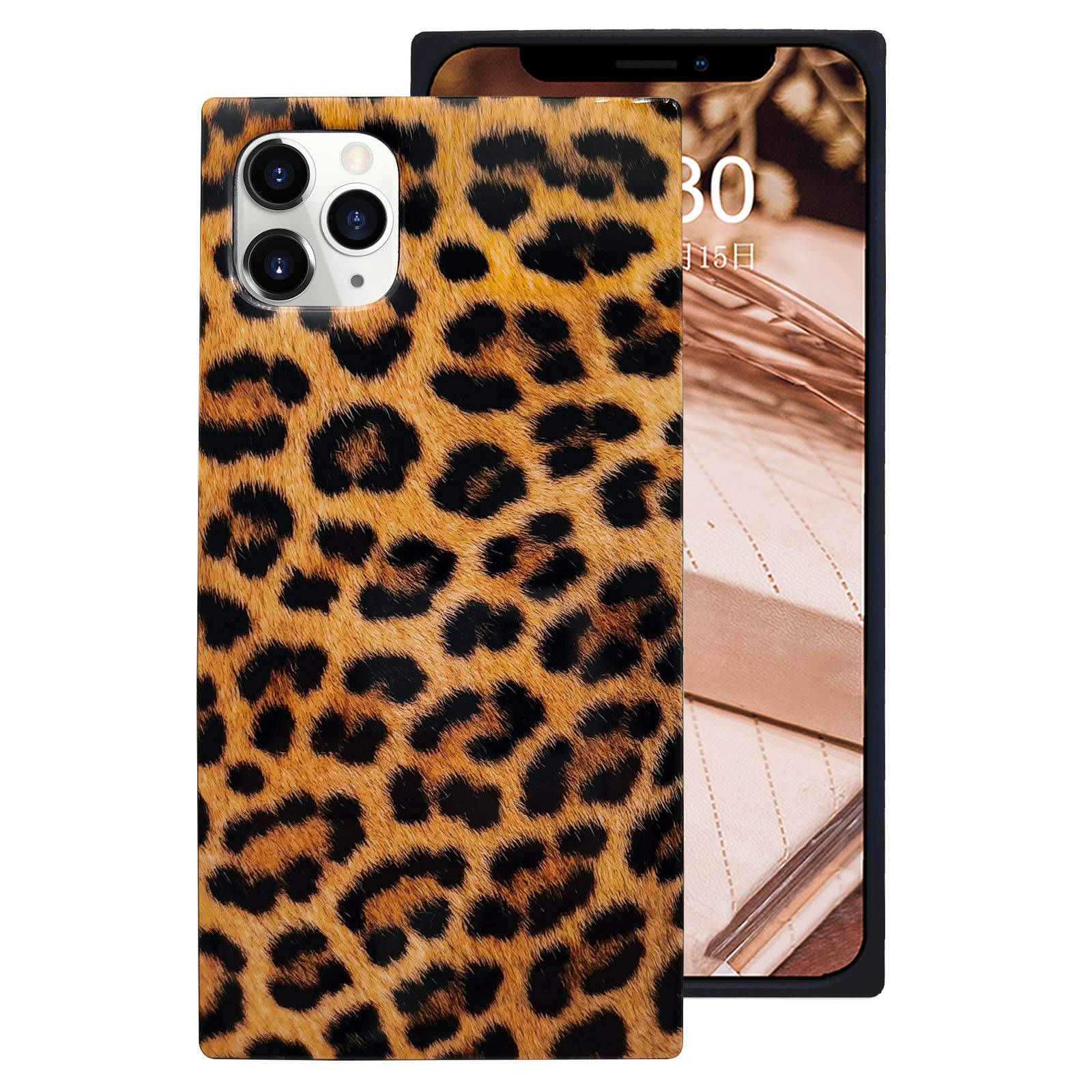 Amazon Com Omorro For Iphone 11 Pro Max Square Edge Case Luxury Leopard Case Cheetah Classic Square Shape Reinforced Corner Flexible Tpu Shockproof Protective Bumper Slim Trunk Cover Girly Case For Women