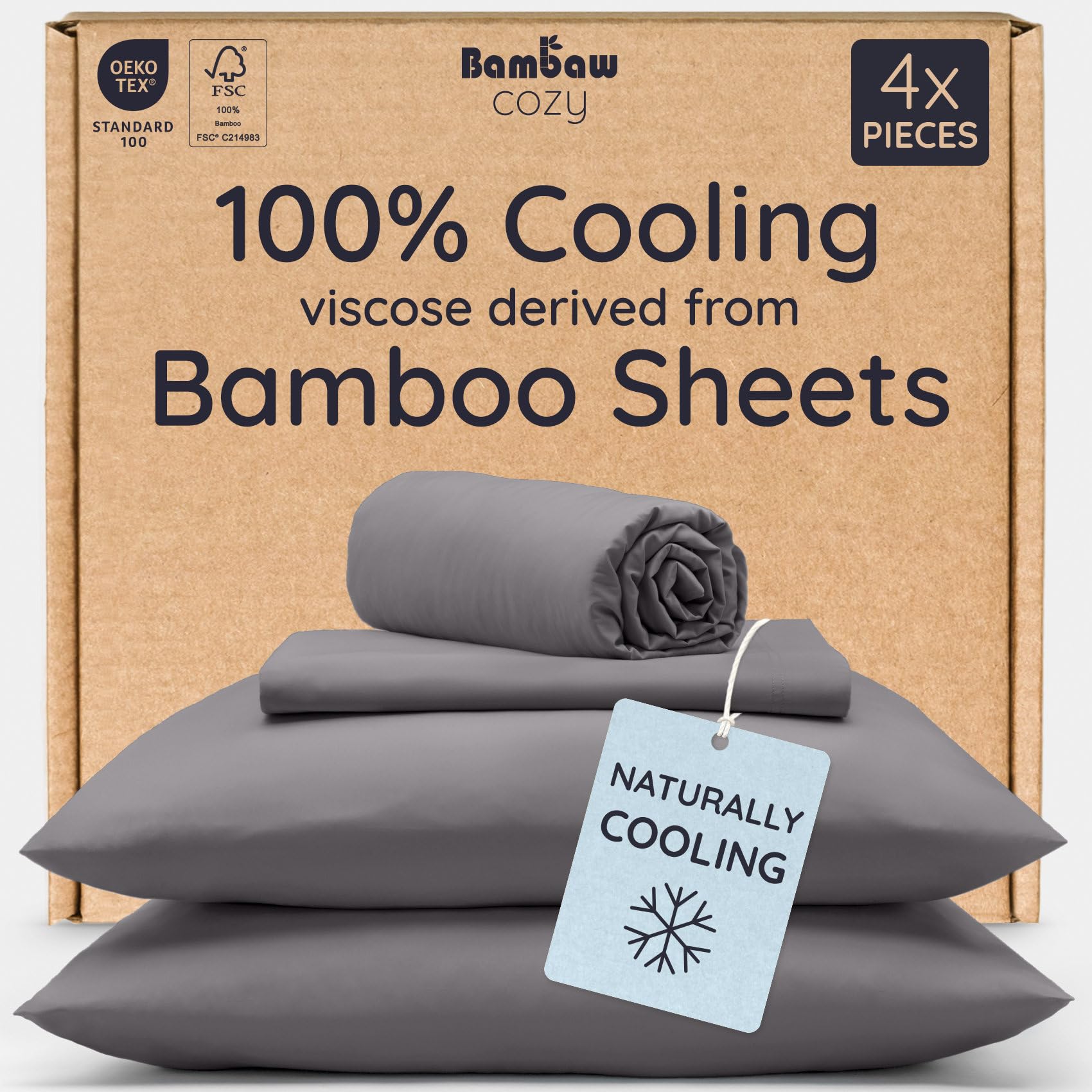 Photo 1 of Bambaw Bamboo Queen Sheet Set - 4pc Cooling Bedding