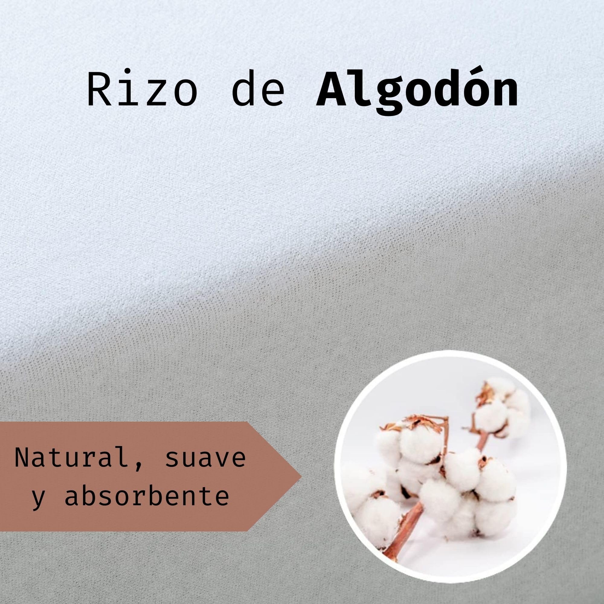 Tural Funda de Colchón 180x190/200cm Ajustable y Absorbente Tejido Elástico Certificación Oeko-Tex Rizo de Algodón