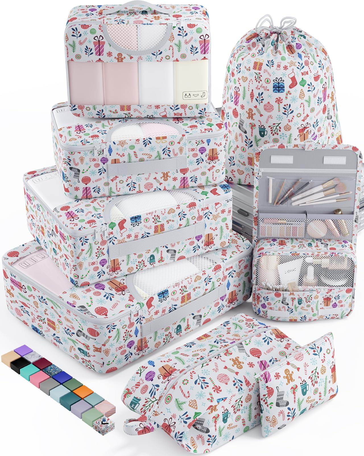 Veken 8 Set Packing Cubes, Travel Gifts for Women Mom, Carry on Suitcase Organizer Bags with Hanging Toiletry Bag and Large Laundry Bag, Travel Essentials Luggage Accessories for Cruise Ship