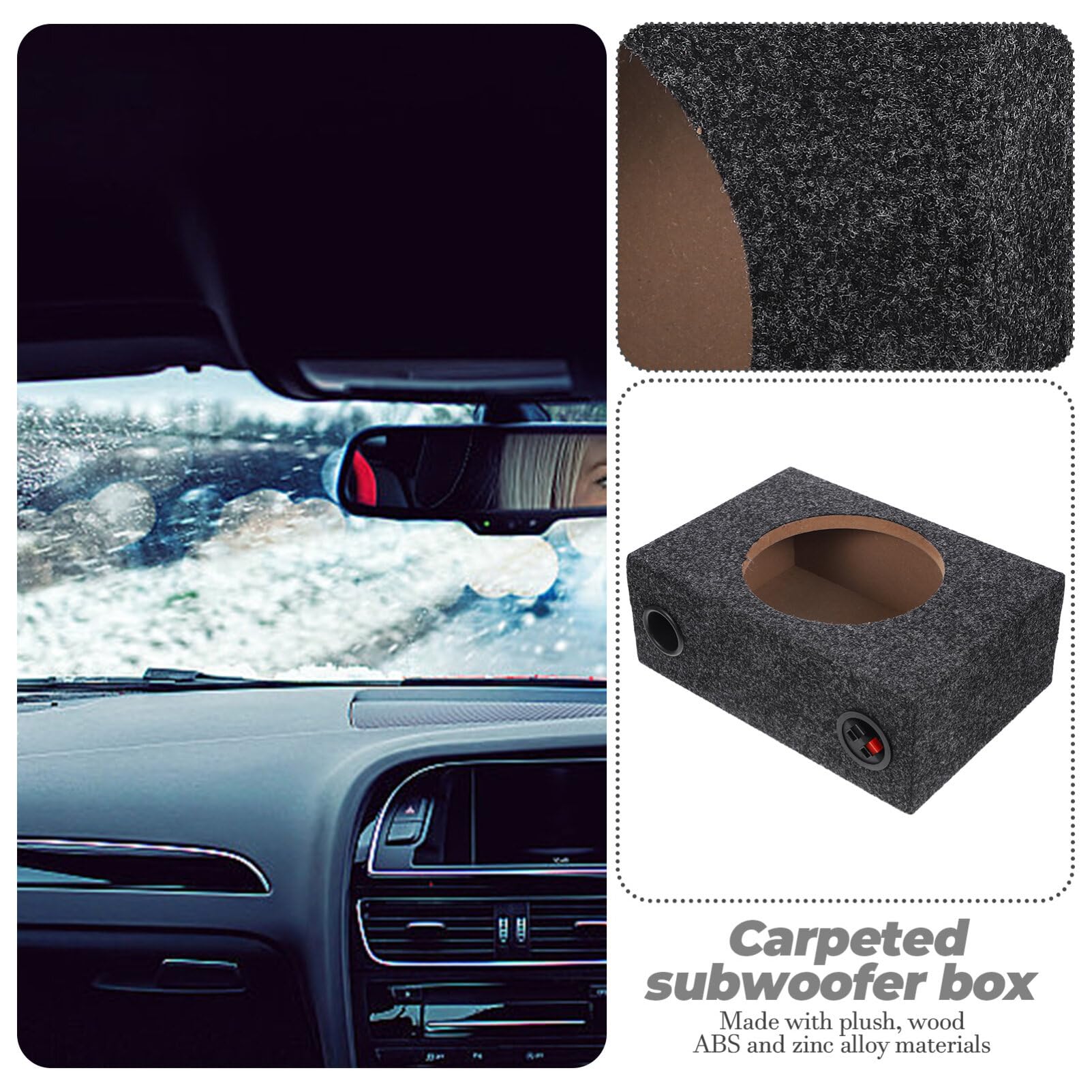 Uonlytech Scatola Per Subwoofer Auto Struttura Sigillata e Rivestita Facile Da Installare Per Audiofili e Appassionati Di Fai Te Materiali Resistenti Per Suono Potente e Immersivo
