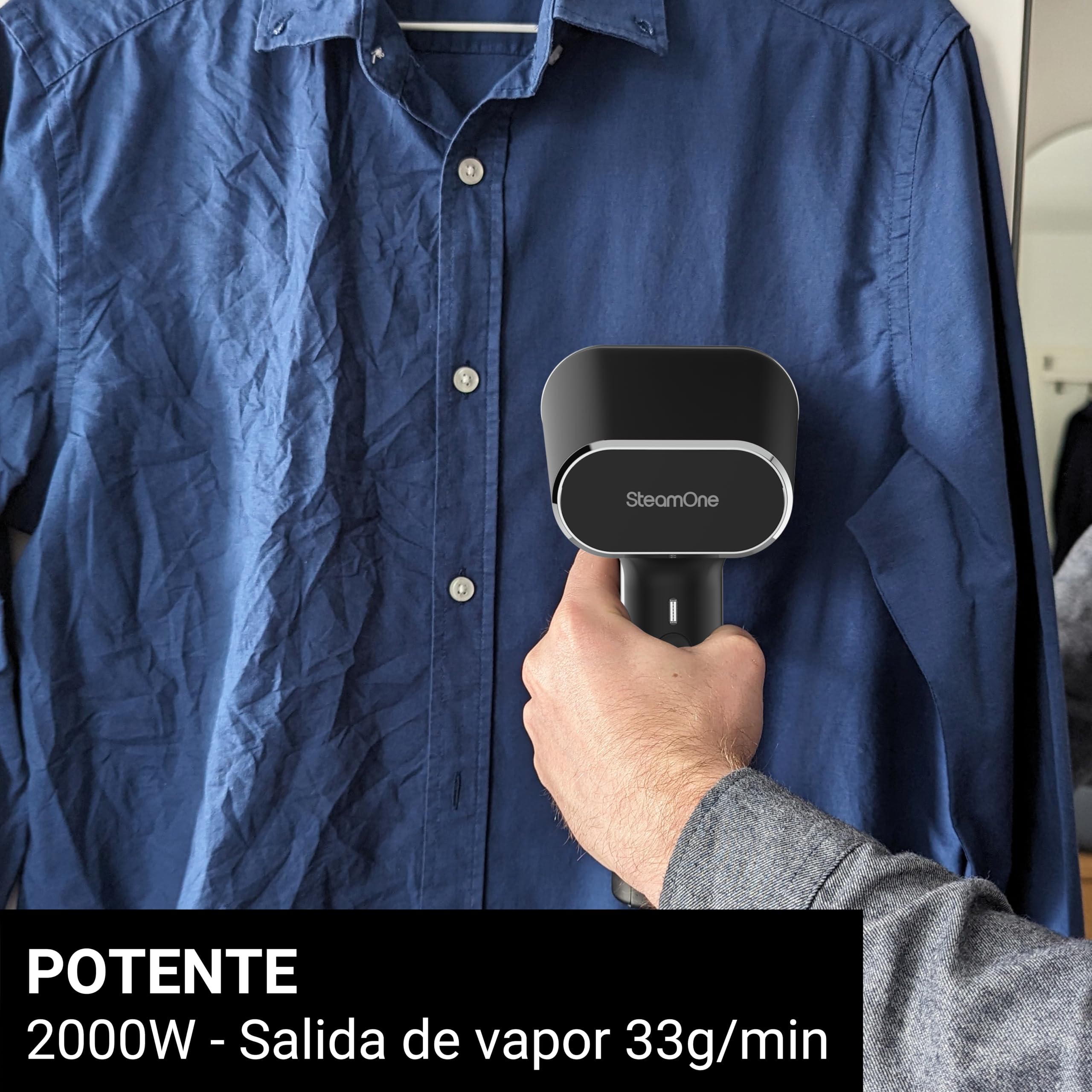 SteamOne Karl 2 Vaporizador Portátil Steamer Negro 2000W - 150ml | Vaporizador Portátil Karl 2, 2000W, Depósito 150ml, Suela Cerámica, Listo en 30s, 2 Modos, EUNS150BV2