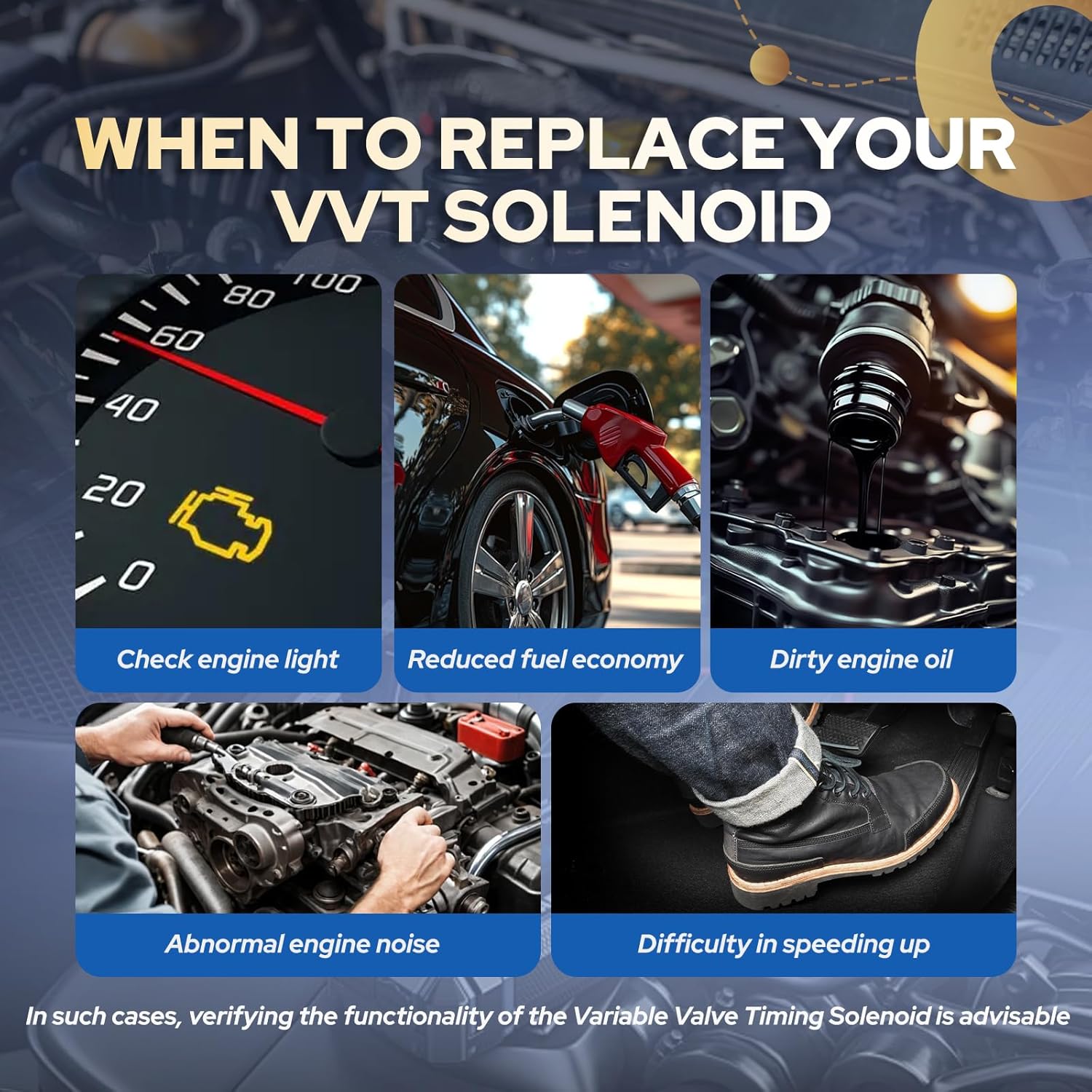 ENA Engine Variable Valve Timing Solenoid VVT Compatible with Toyota Corolla Matrix Celica MR2 Pontiac Vibe Chevy Prizm 1.8L L4 2000-2008 Camshaft Position Actuator Solenoid for 917-019 Set of 1