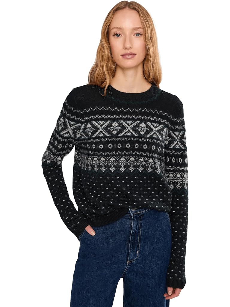 Black Vince Boiled Fair Isle Crew Neck