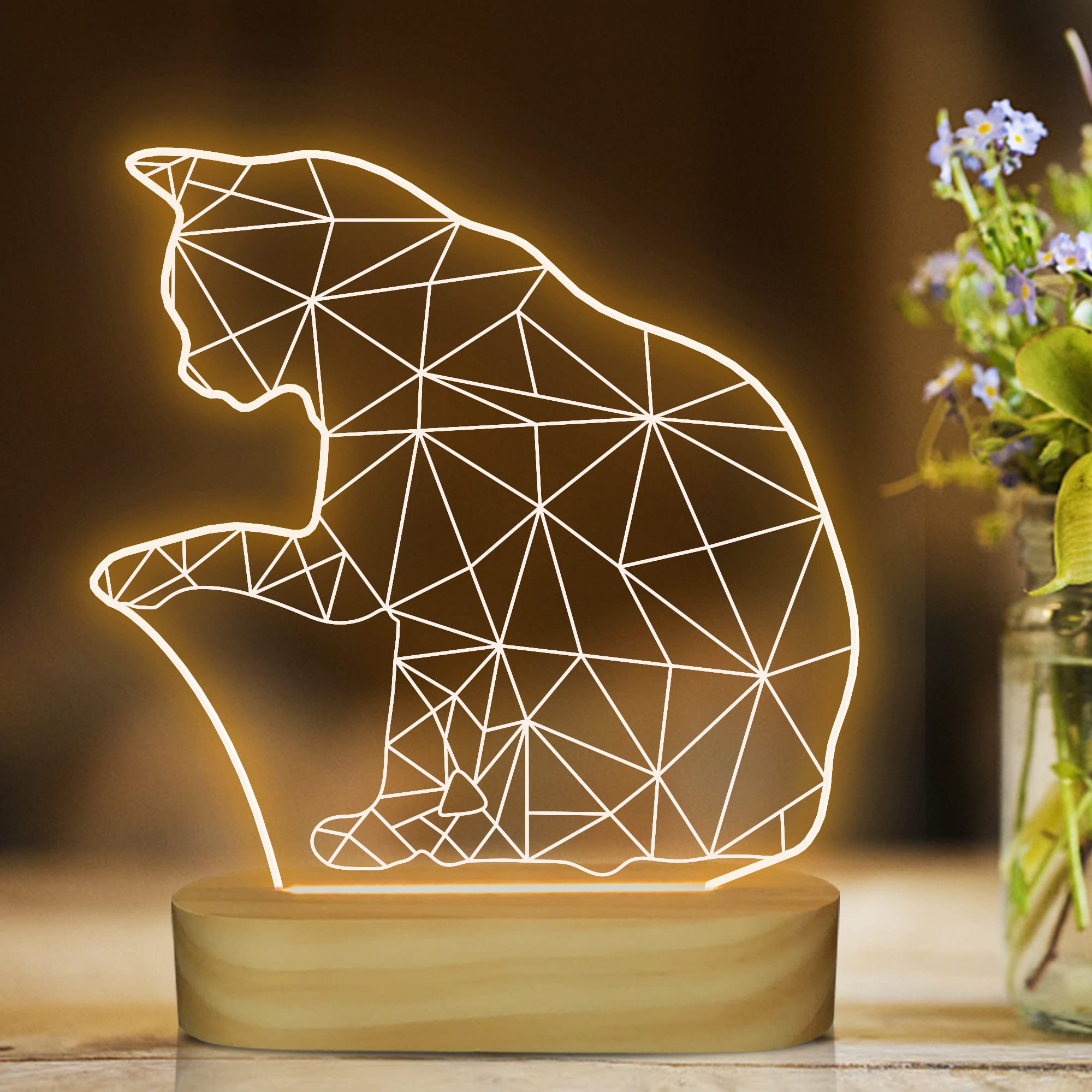 CooPark Cat 3D Night Light, Illusion Lamp Light up Kitty LED Soft Warm White Color, Best Bedroom Decor Xmas Halloween Birthday Gift for Kids Child Girl Boy — image 1