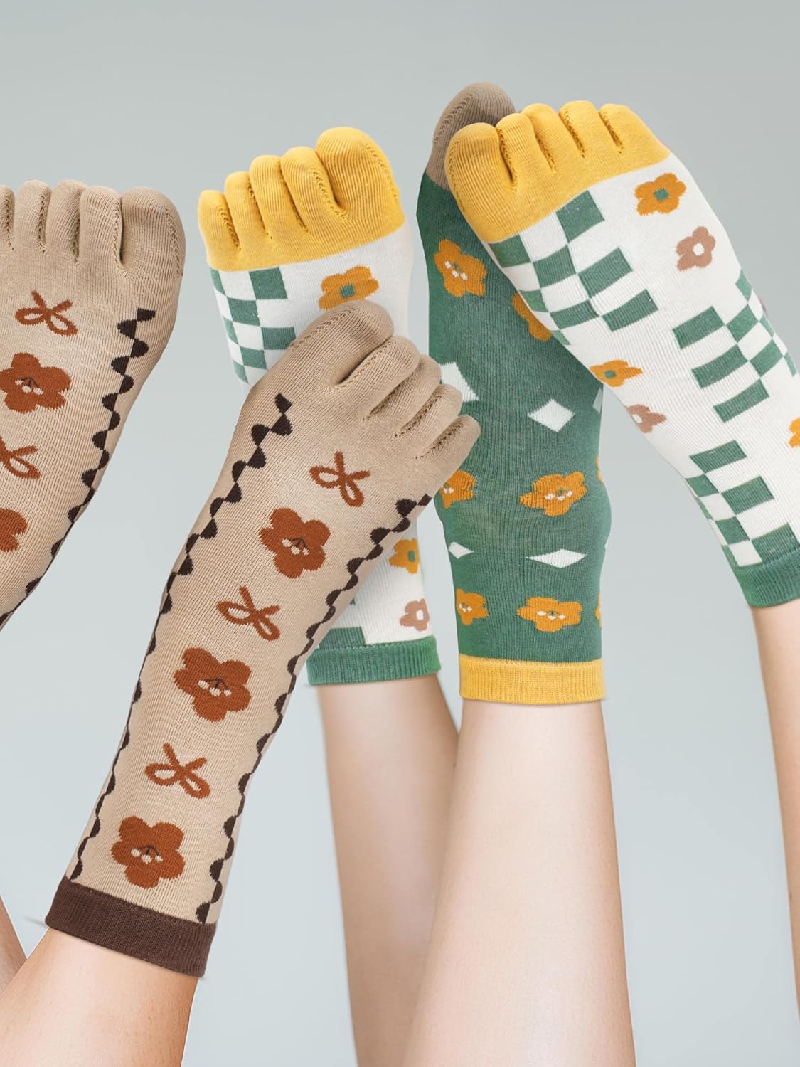 Bencailor 6 Pairs Women Toe Socks Cute Cotton Comfortable Socks Low Cut with Reinforced Heel and Toe for Ladies - Image 7