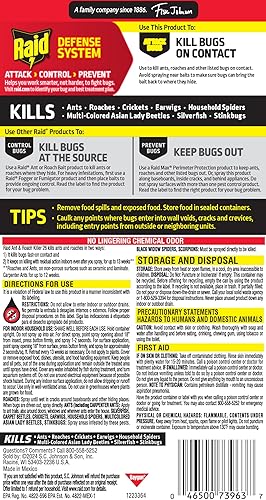 Miniatura 13 de Raid Ant & Roach Killer Spray para insectos listados, sigue matando durante semanas, aroma a lavanda, 17.5 onzas (paquete de 2)