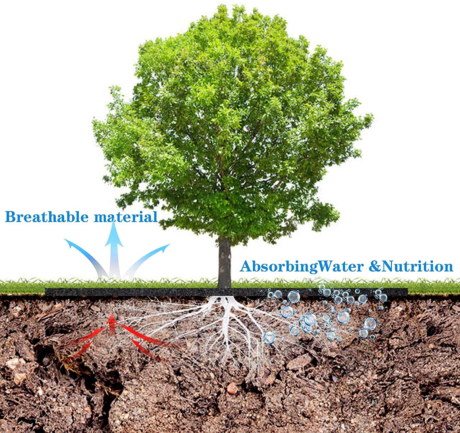 4 Anelli Pacciamatura Per Alberi In Tessuto Non Tessuto - Diametro 42 Cm - Degradabili E Antierba - 2
