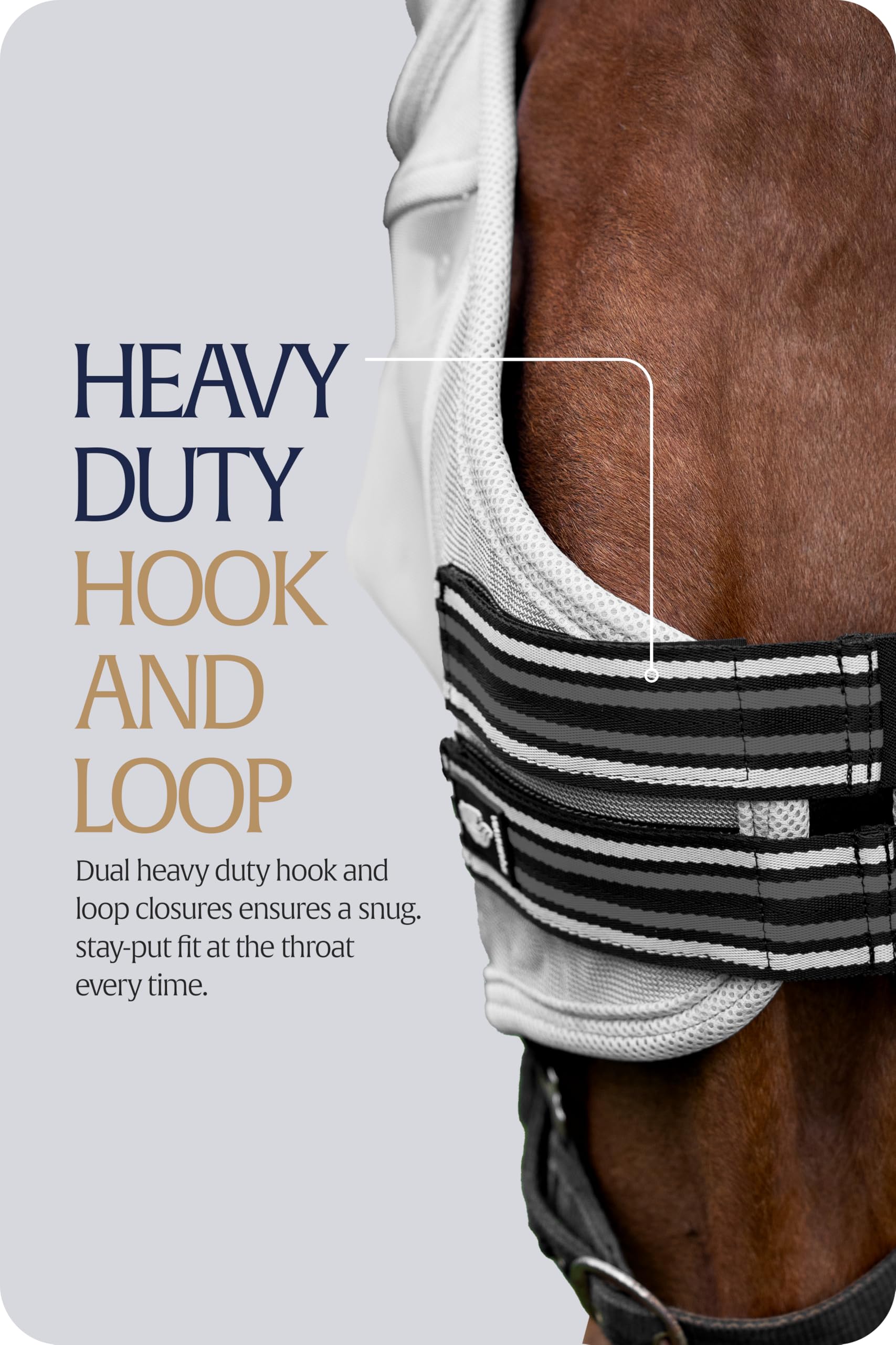 Equinavia Algard - Máscara de Malla Suave para Caballo con protección auditiva y clasificación SPF 45, sin irritación Ocular y protección UV, Color Plateado