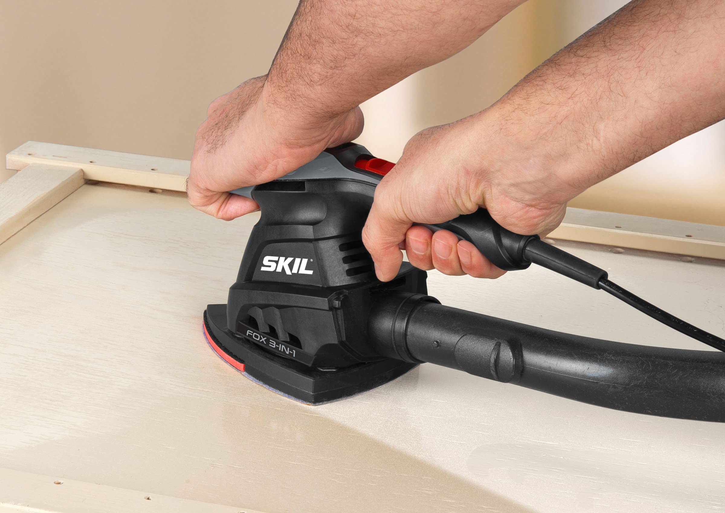 Skil 3-in-1 Multischleifer FOX 7220 AC (250W, 3-in-1 Gerät: Schwingschleifer, Exzenterschleifer, Deltaschleifer mit 10 tlg. Schleifpapierset und Tasche)