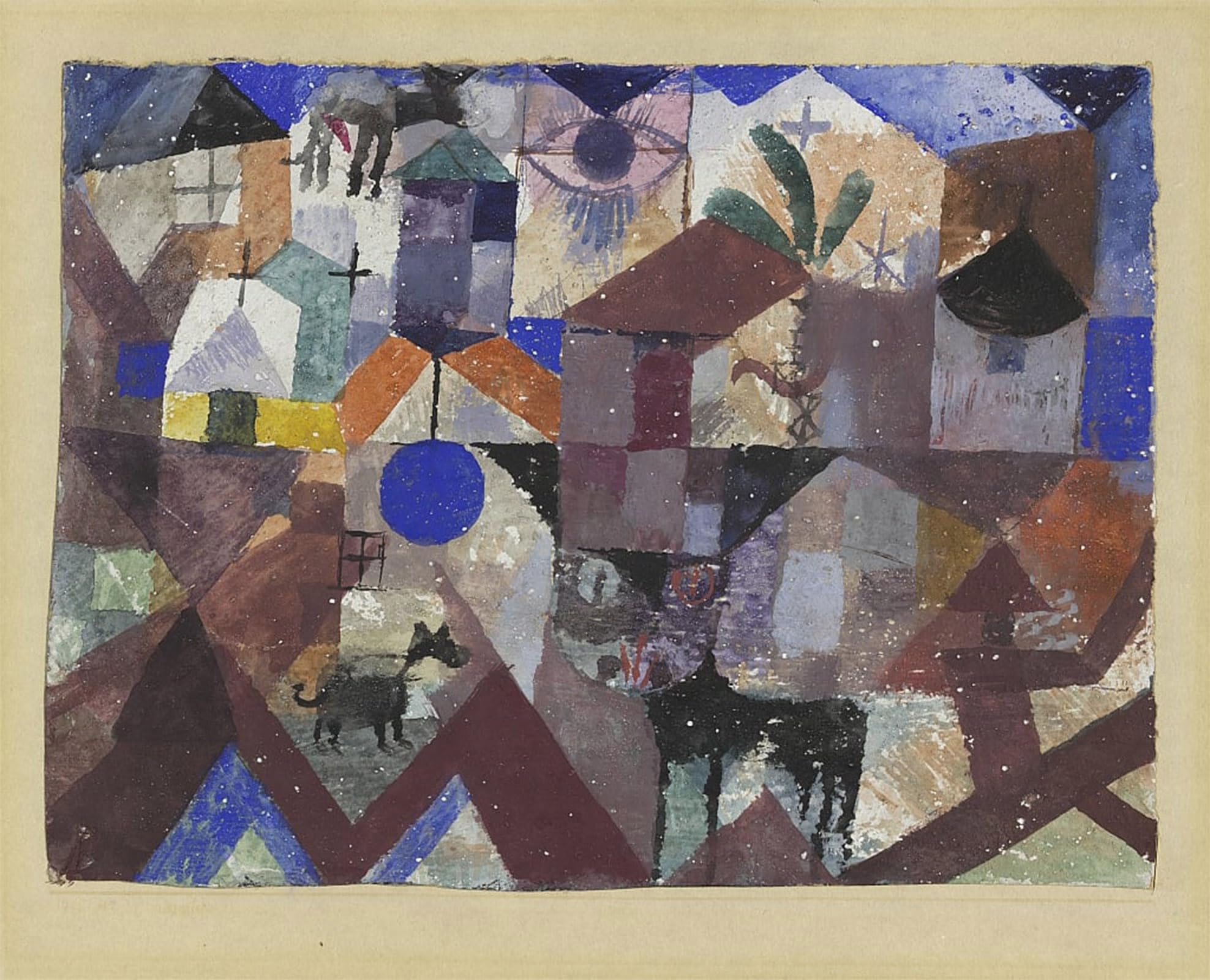 ARTXLXXBN Famous Painting Art Wall Decor Abstract Art Picture Tiergarten by Paul Klee Animal Pictures for Home Decor 60x90cm