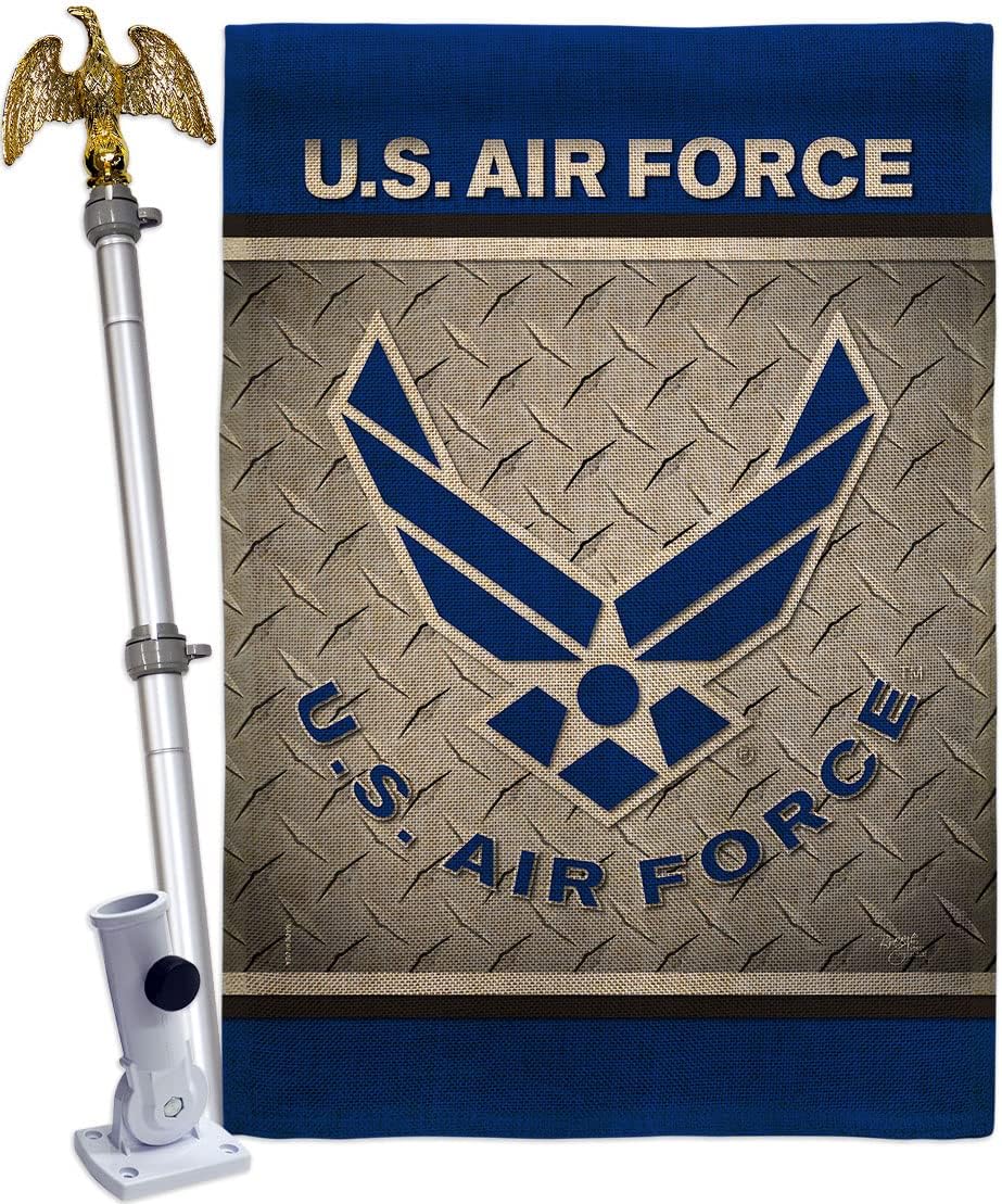 Air Force US House Flag Armed Forces USAF United State American Military Veteran Retire Official Small Decorative Gift Yard Banner Double-Sided Made In USA 28 X 40