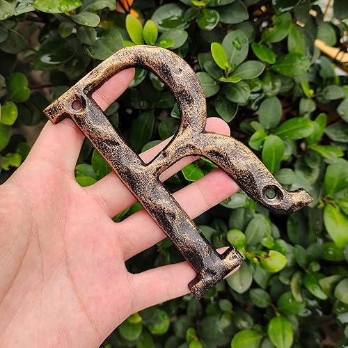 Miniatura 3 de Números y letras de casa de 5.5 pulgadas, número de dirección de casa de metal de hierro fundido altamente visible para buzón de oficina de calle,