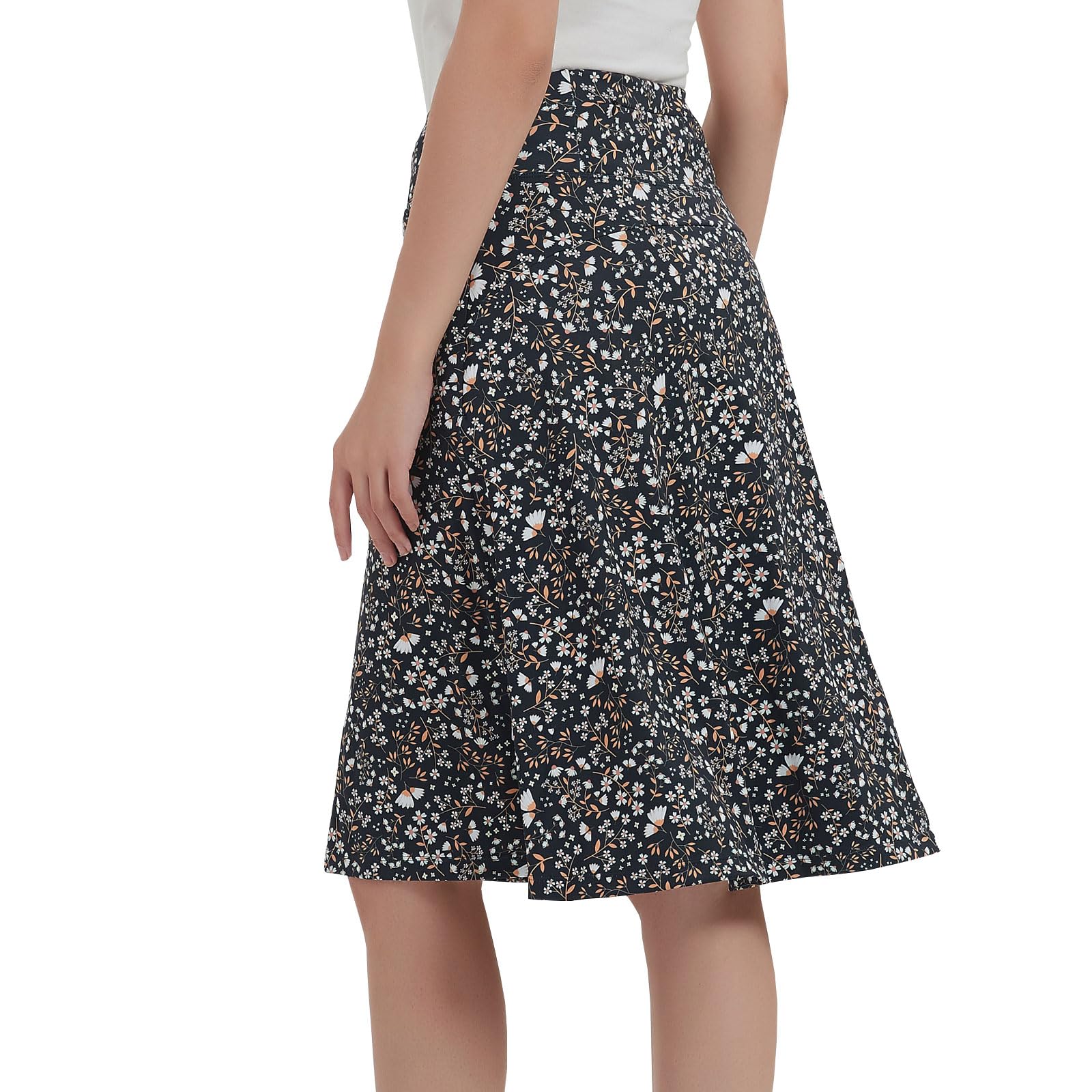 nooyme 24" Skorts Modest for Women with Pockets Midi Knee Length Athletic Skirts-picture-29