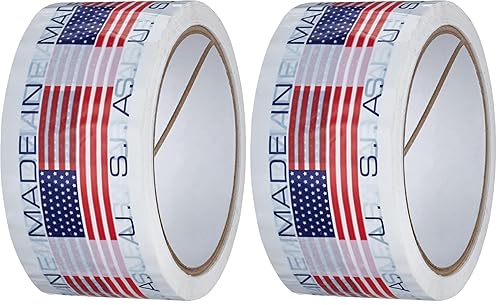 3M - 150SP-3 371 Cinta de sellado de cartón blanca impresa - 2 pulgadas x 55 yardas. Rollo de cinta adhesiva con letras rojas y azules "Made in disponible en Yaxa Costa Rica