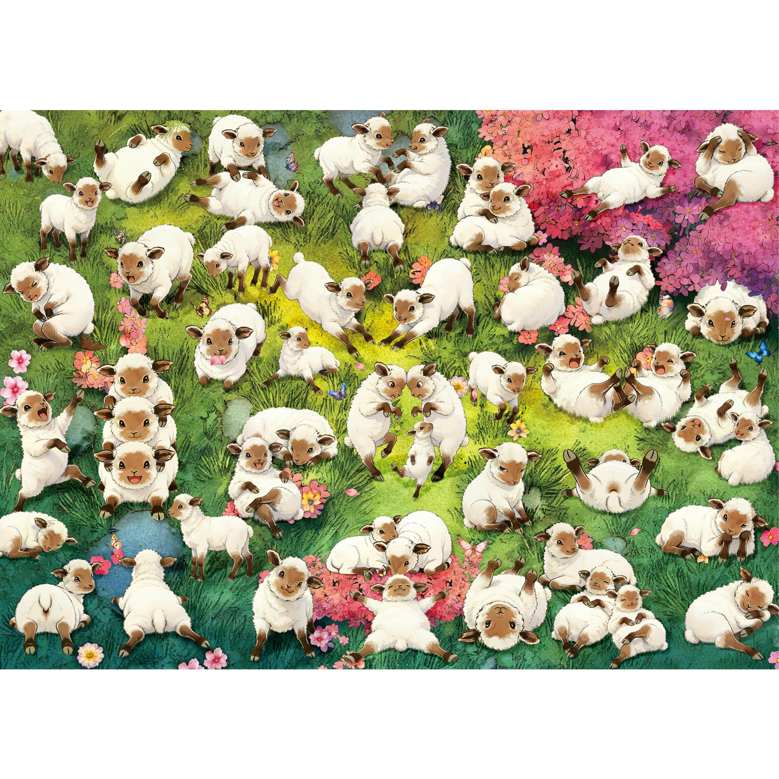 HUADADA Jigsaw Puzzles for Adults 1000 Pieces-Happy Flock of Sheep-1000 Piece Jigsaw Puzzles for Adults-Family Interactive Games — image 1