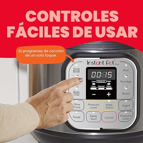 Miniatura 6 de Instant Pot IP-DUO60, 6cuartos/1000W - Olla a presión multifunción 7 en 1, Acero inoxidable y negro