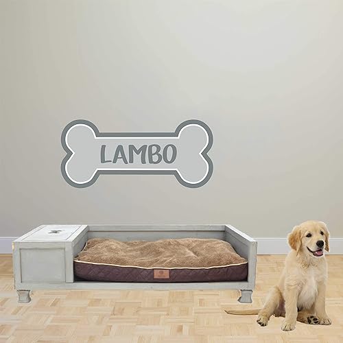 Custom Name Pet Dog Bone Wall Decal - Personalized Name Pet Dog Vinyl Wall Decal Sticker Art - Pet Decal Pet Sticker