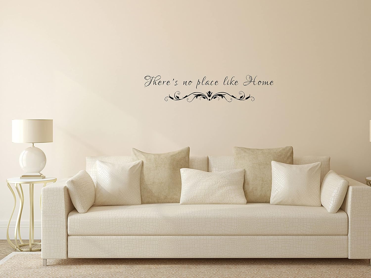 There's No Place Like Home Modern Welcome Wall Quote - Removeable Vinyl Mural Lettering - Wall Decoration Family Wall Words - Home Décor Inspirational Wall Saying - Vinyl Sticker Art