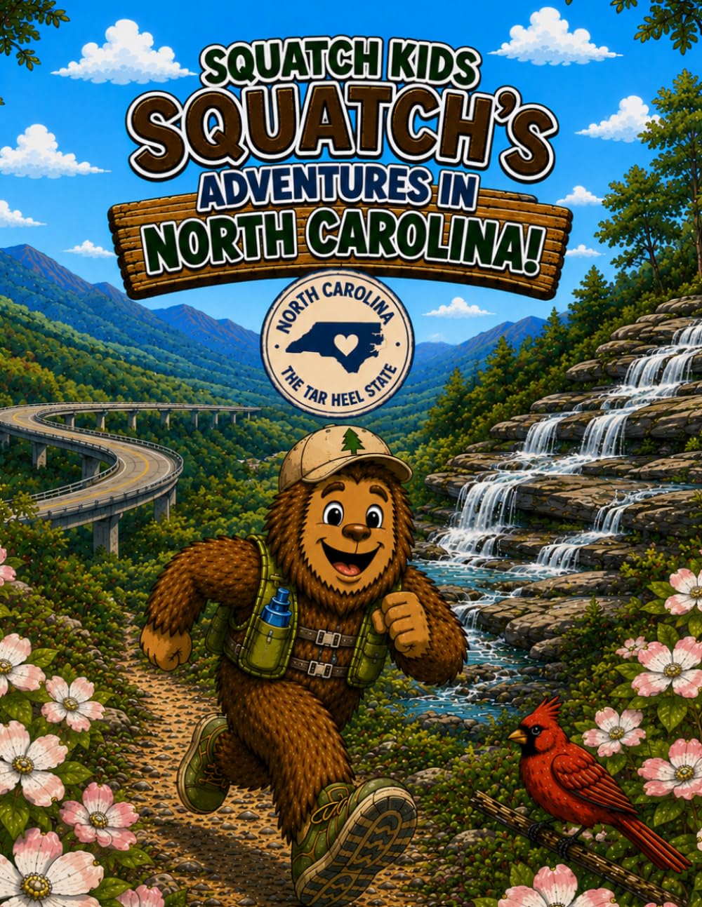 Squatch Kids: Squatch's Adventures in North Carolina!: A Coloring and Activity Book for Explorers! (The Squatch Kids 50 States Adventure Series)