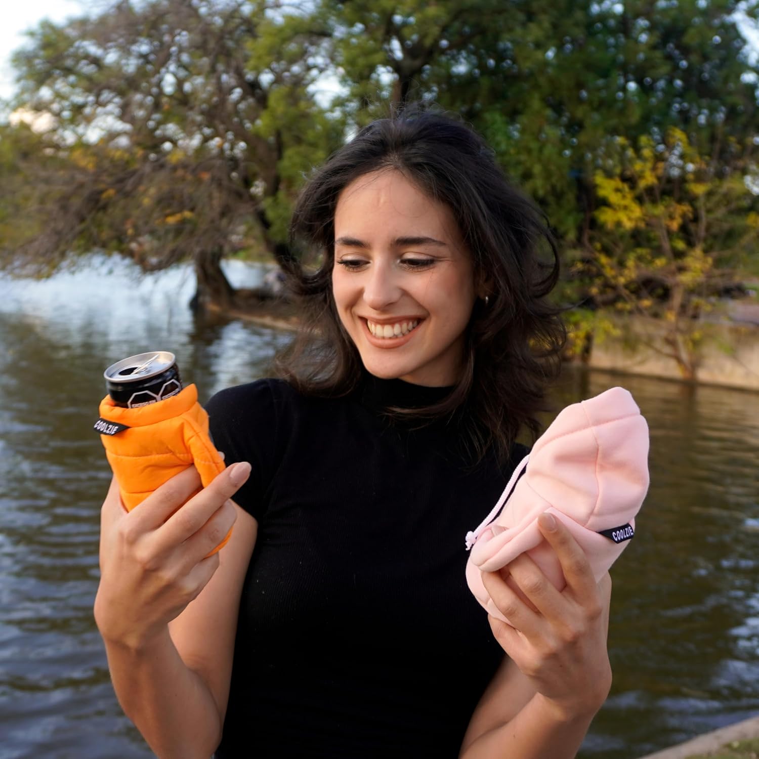 Jacket for you drink - Can Cooler Insulated Sleeve for Slim Cans - Keep Your Drinks Cold and Cool - 12oz Beer and Soda Cans - Pink Hoodie