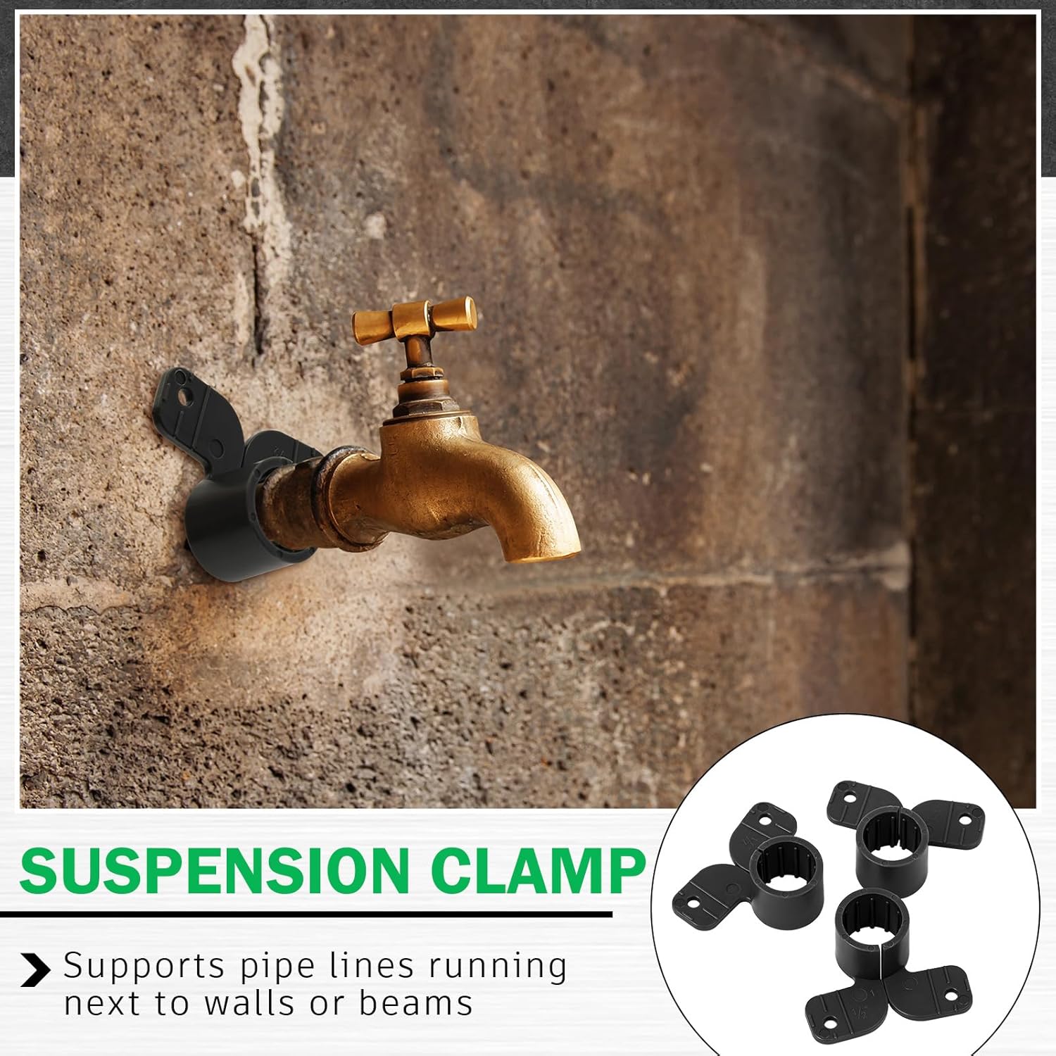 200 Pack 1/2 Inch Pex Suspension Pipe Clamps Tubing Supports for Pex, Copper, Cpvc Pipe, Butterfly Style(Black)