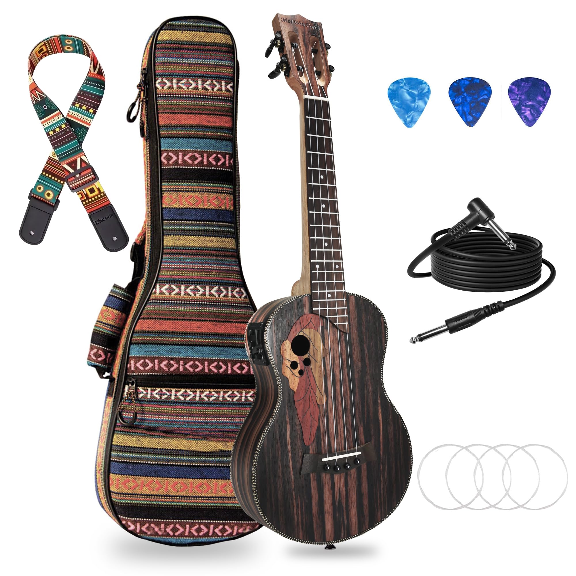 26-Inch Electric Ukulele Beginner Bundle – Left-Handed Friendly with Amp, Gig Bag, and Accessories