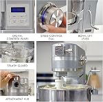 Mélangeur sur socle Kenmore Elite 600W avec levage de bol - mélange numérique à 10 vitesses, électrique, de comptoir, robuste, appareil de cuisine, bols en acier inoxydable de 5 et 6 Qt avec batteur plat, fouet, accessoires de crochet pétrisseur