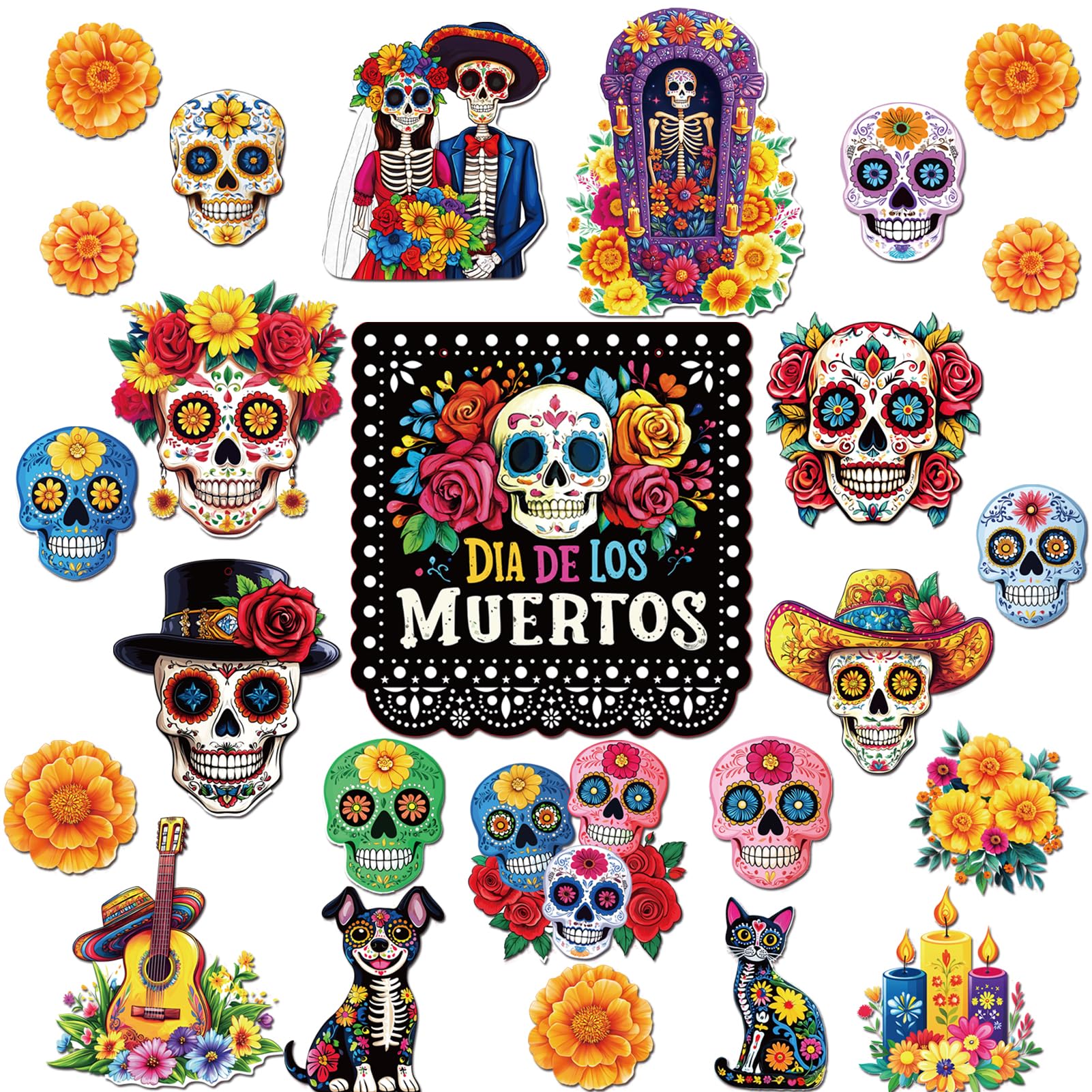 Snapklik.com : Day Of The Dead Decorations - DIY Sugar Skull Cutouts