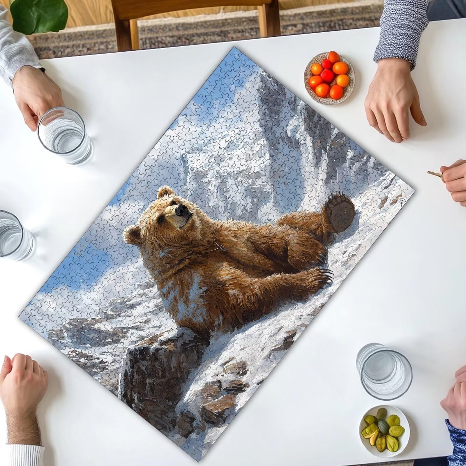 Puzzle dla dorosłych 1500, puzzle z niedźwiedziem dla dorosłych, retro puzzle z wykwintnym pudełkiem do pakowania, niemożliwe drewniane puzzle do wystroju pokoju, prezenty dla kobiet, prezenty dla