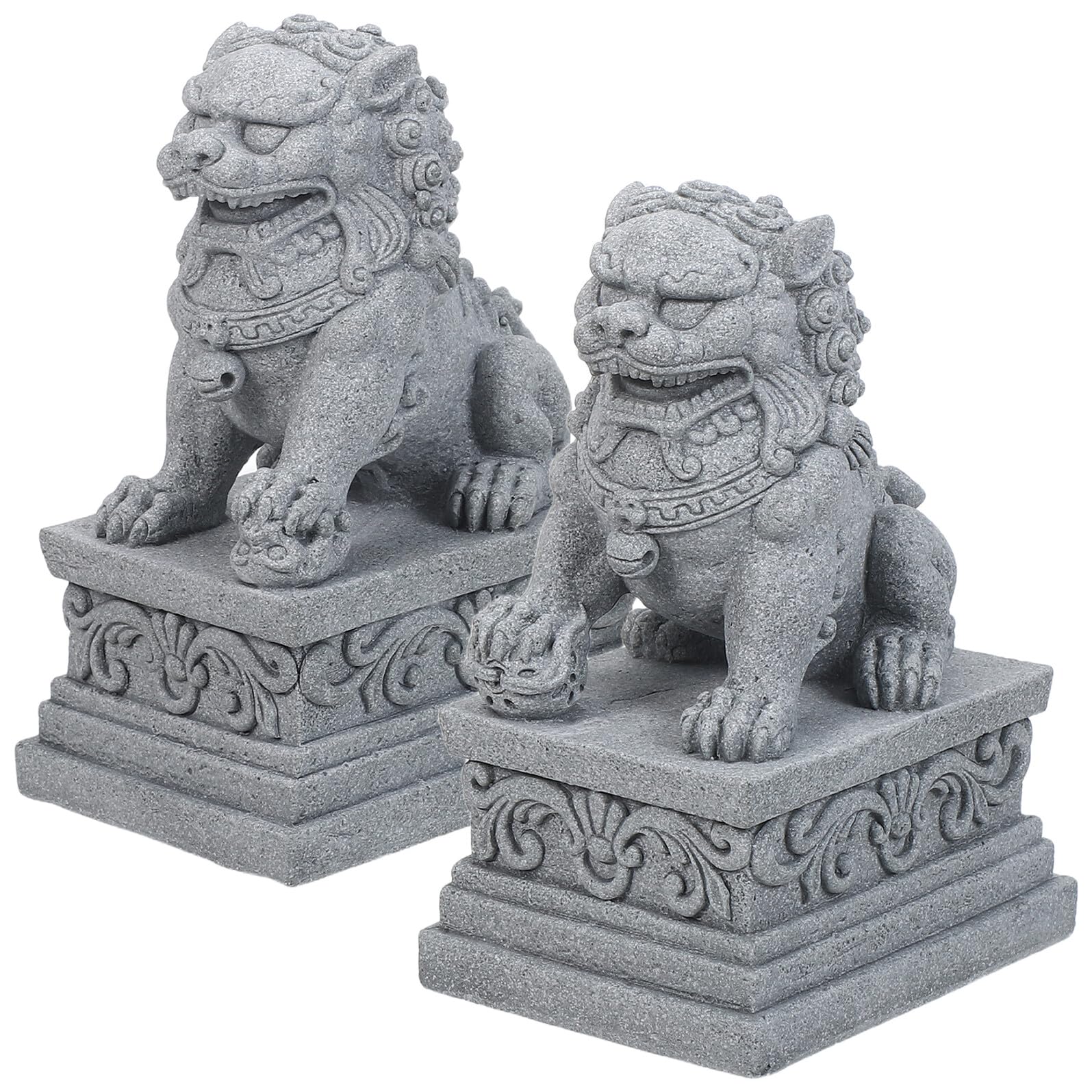 Statues de Lions Miniatures Jojofuny : Ornements Réalistes Chinois de Lion Gardien