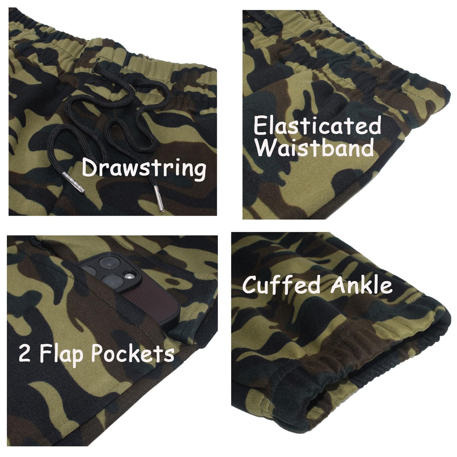 Nuofengkudu Joggers Camuflaje Pantalon Deportivo Mujer Elastico Cintura Alta con Cordon Cargo Bolsillos Tobilleros Harem Pantalones de Chándal Deporte Adolescente Jogging Casual