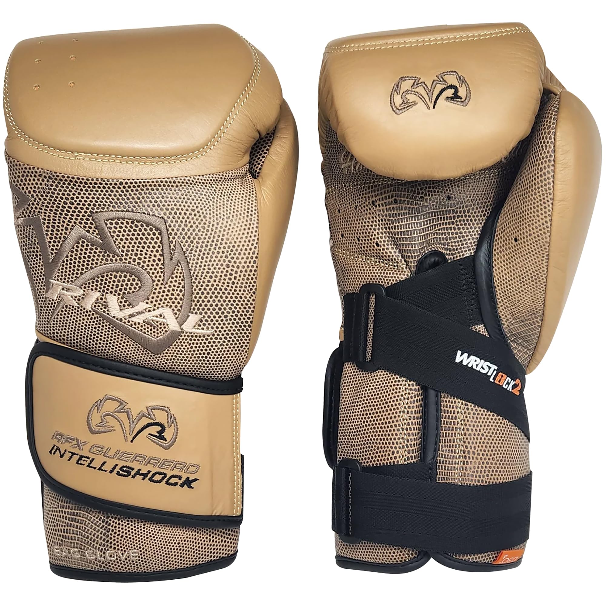 RIVAL RFX-Guerrero D3O Intelli-Shock Bag Gloves, Snake Skin Edition, Wrist Lock 2 V-Strap System, 15 Degree Angled Cuff